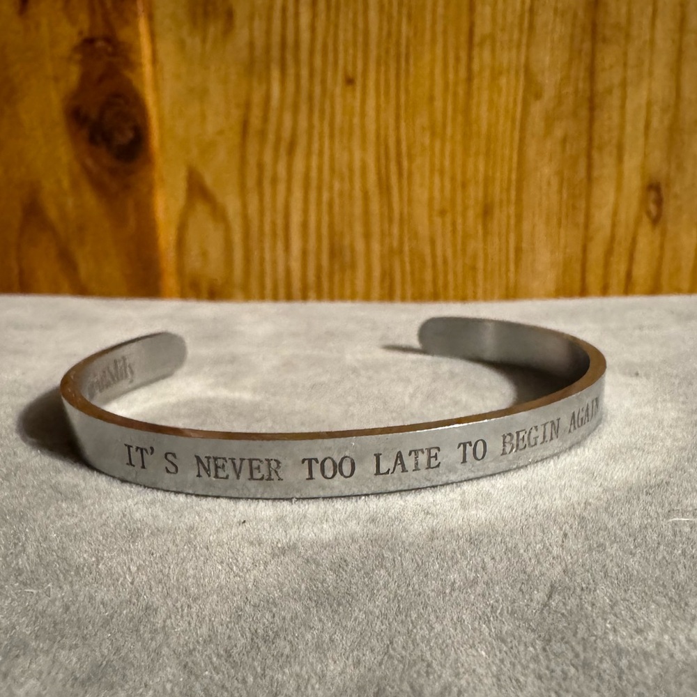 Mint & Lily It’s Never to Late to Begin Again Silver Tone Bracelet